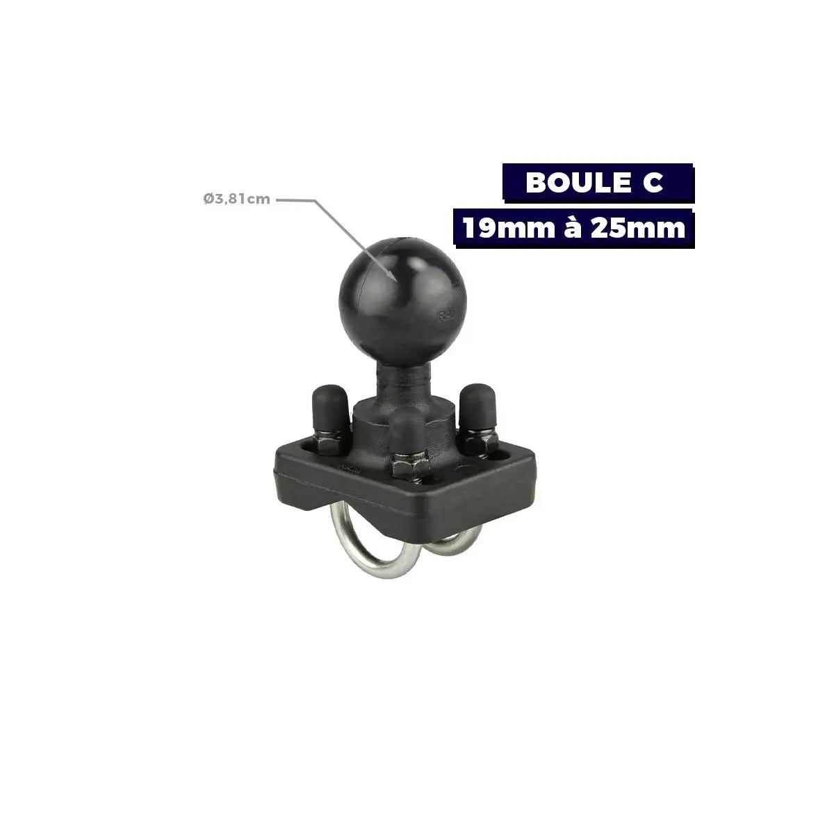 Base boule D à fixer sur bride 32 à 38mm