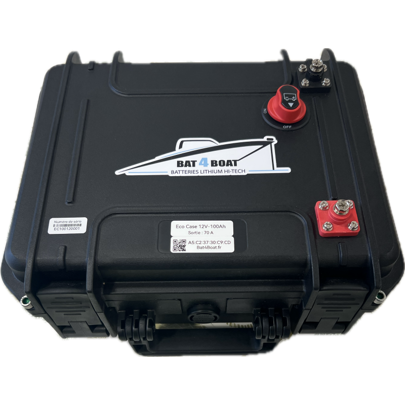 Eco Case LiFePo4 12V 100Ah avec chargeur 8A