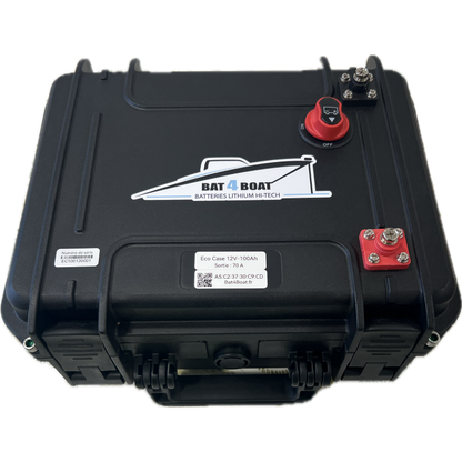 Eco Case LiFePo4 12V 100Ah avec chargeur 8A