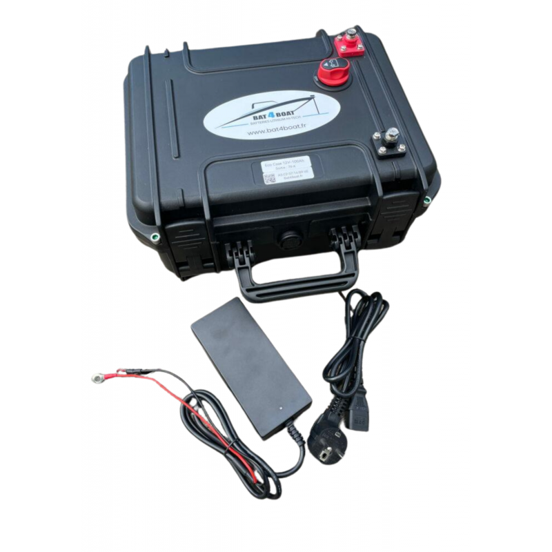 Eco Case LiFePo4 12V 100Ah avec chargeur 8A