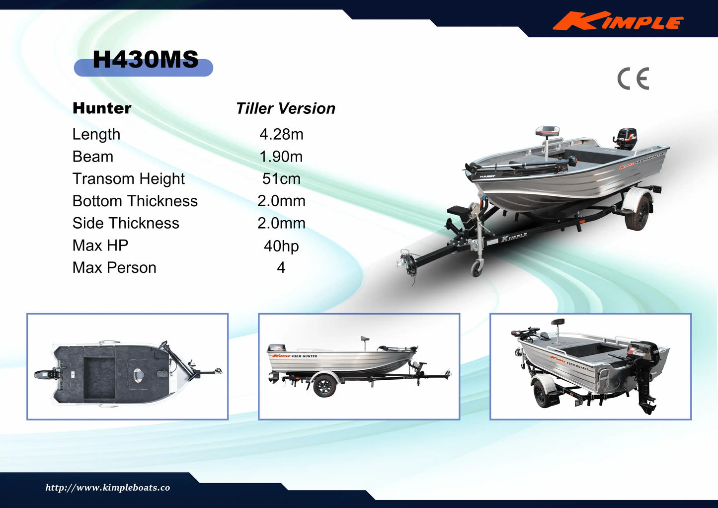 Kimple Hunter 430 MS Tiller