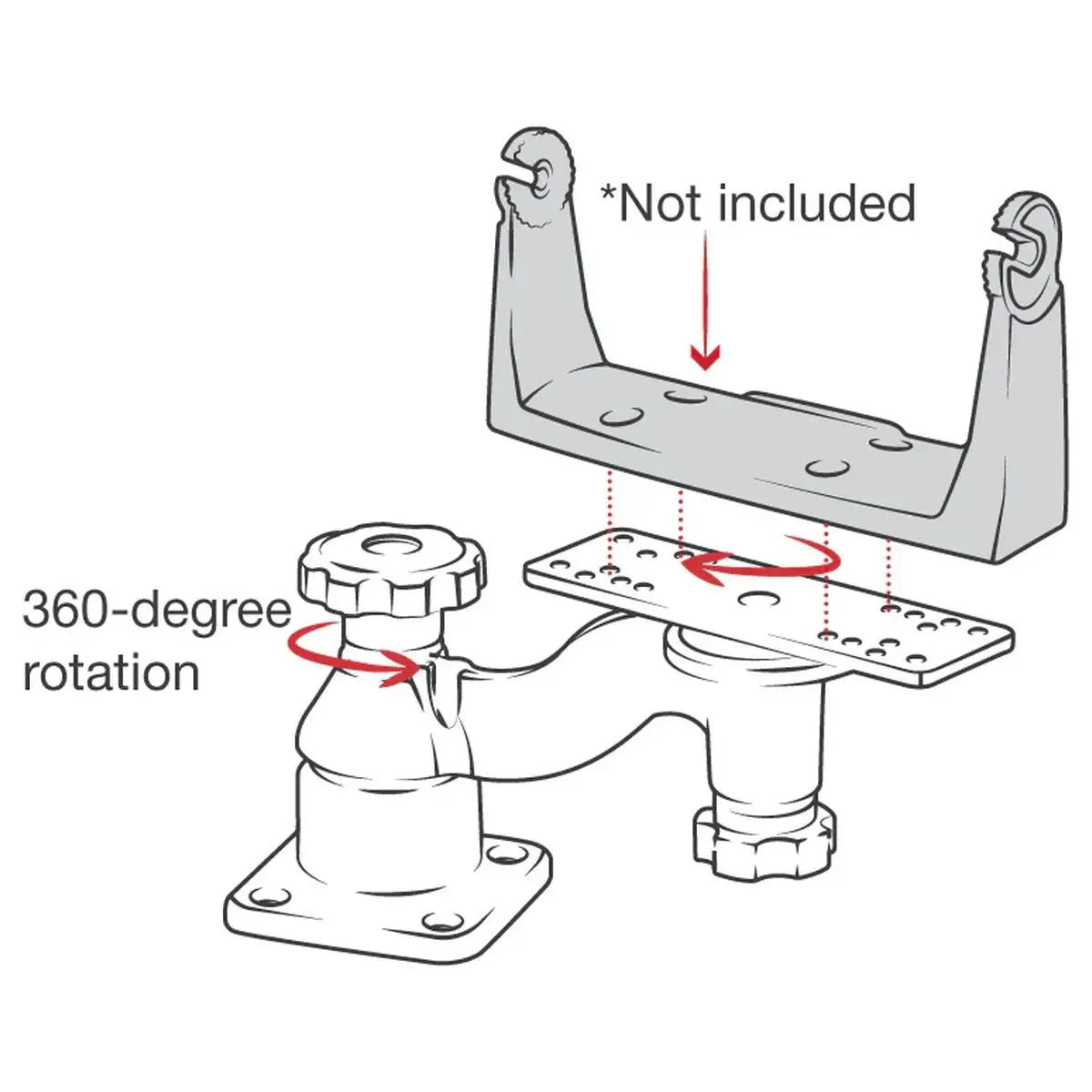 Support Horizontal déporté pour combinés 5 à 12" (RAM-109HU)